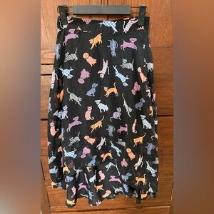 Cat And Dog Whimsical Girl’s Large Skirt High‎ Low Hem Vibrant Asymmetrical Fun